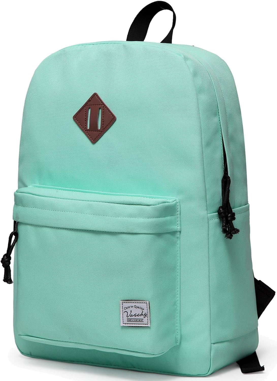 Lightweight Backpack for School, Classic Basic Water Resistant Casual Daypack for Travel with Bottle Side Pockets (Aqua)