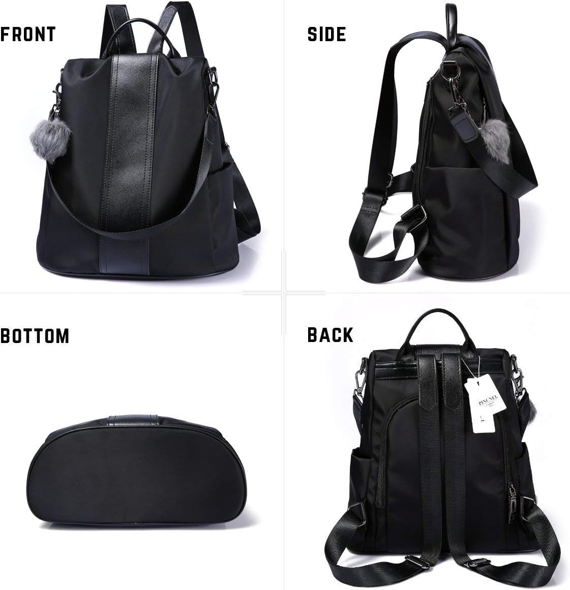 Women Backpack Purse Waterproof Nylon Anti-Theft Rucksack Lightweight Shoulder Bag