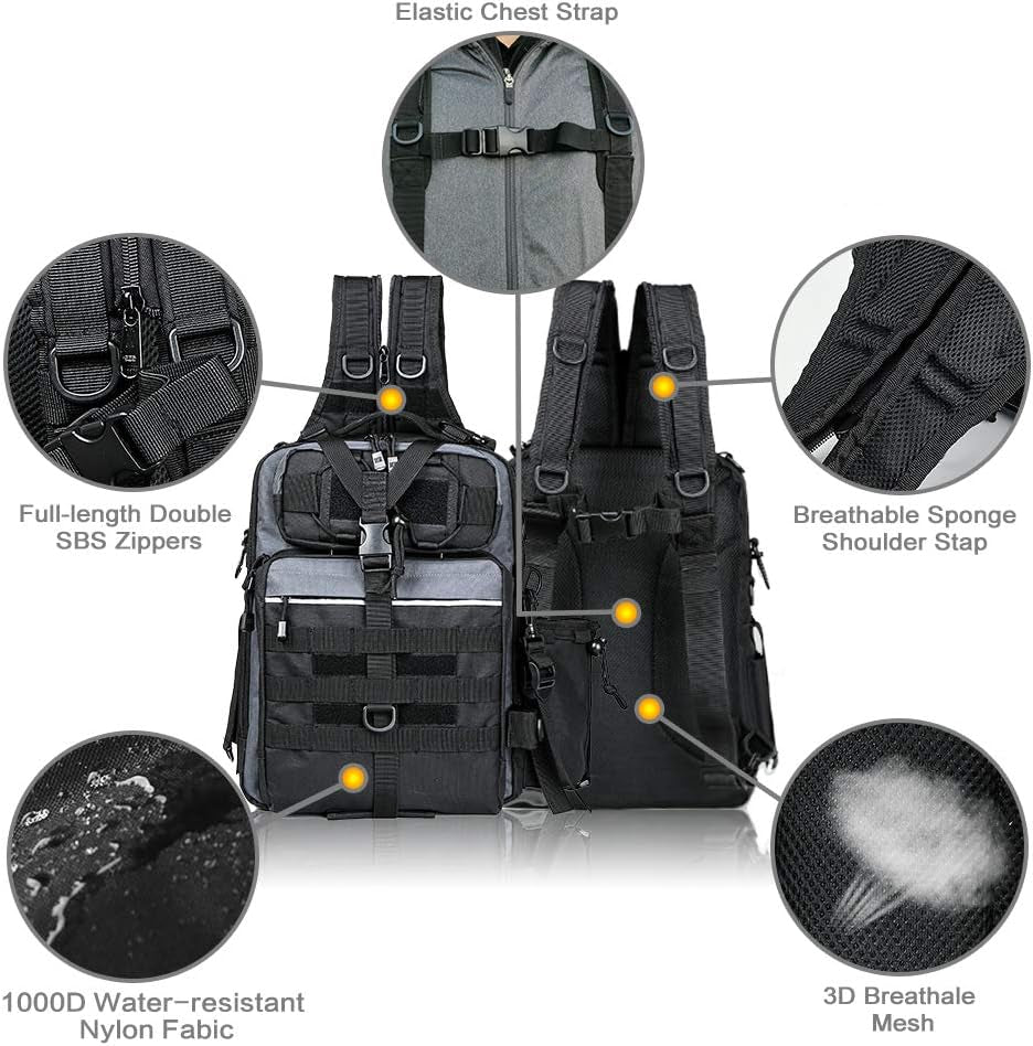 Fishing Backpack Outdoor Tackle Bag Large Fishing Tackle Bag Water-Resistant Fishing Backpack