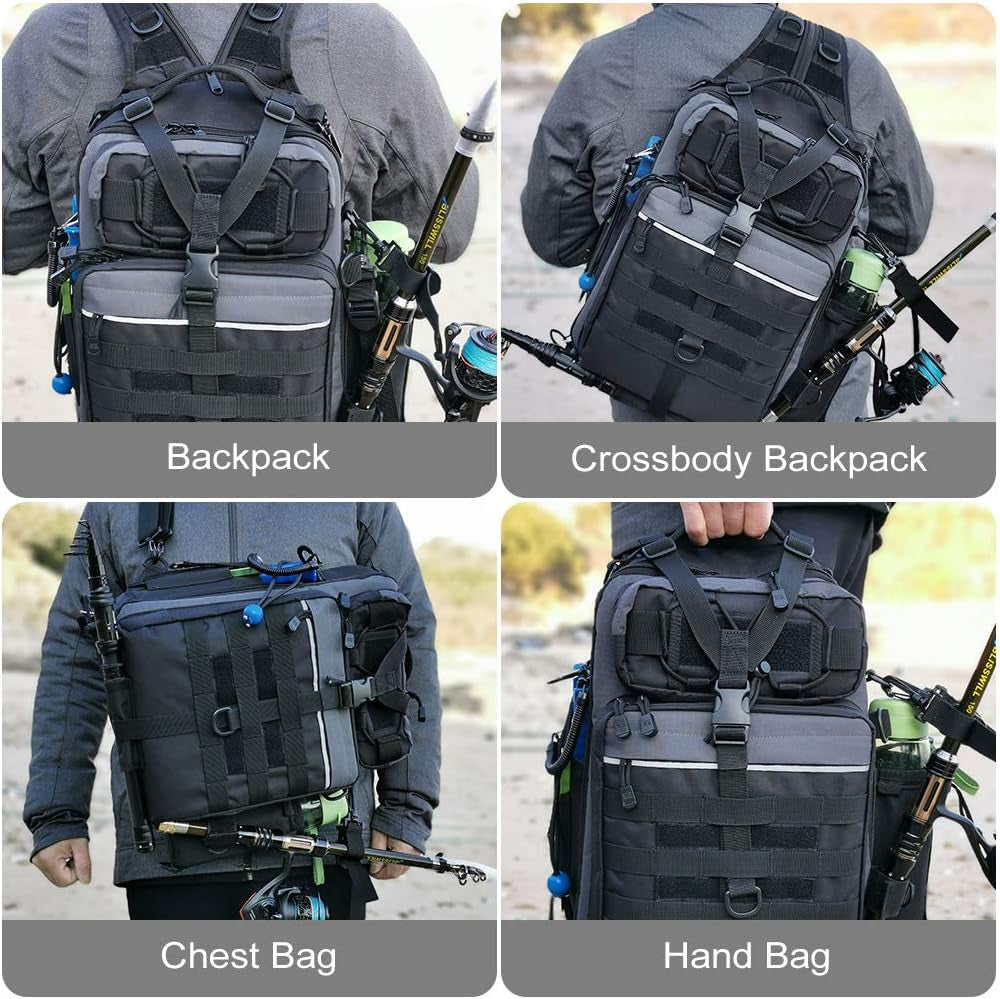 Fishing Backpack Outdoor Tackle Bag Large Fishing Tackle Bag Water-Resistant Fishing Backpack