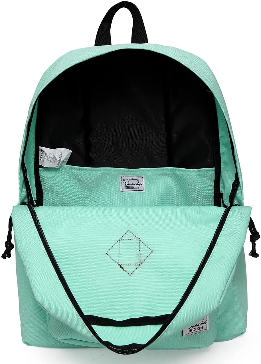 Lightweight Backpack for School, Classic Basic Water Resistant Casual Daypack for Travel with Bottle Side Pockets (Aqua)